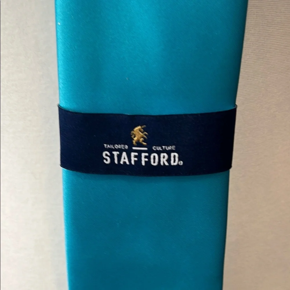 Stafford Turquoise Necktie New with Tag - Picture 2 of 3
